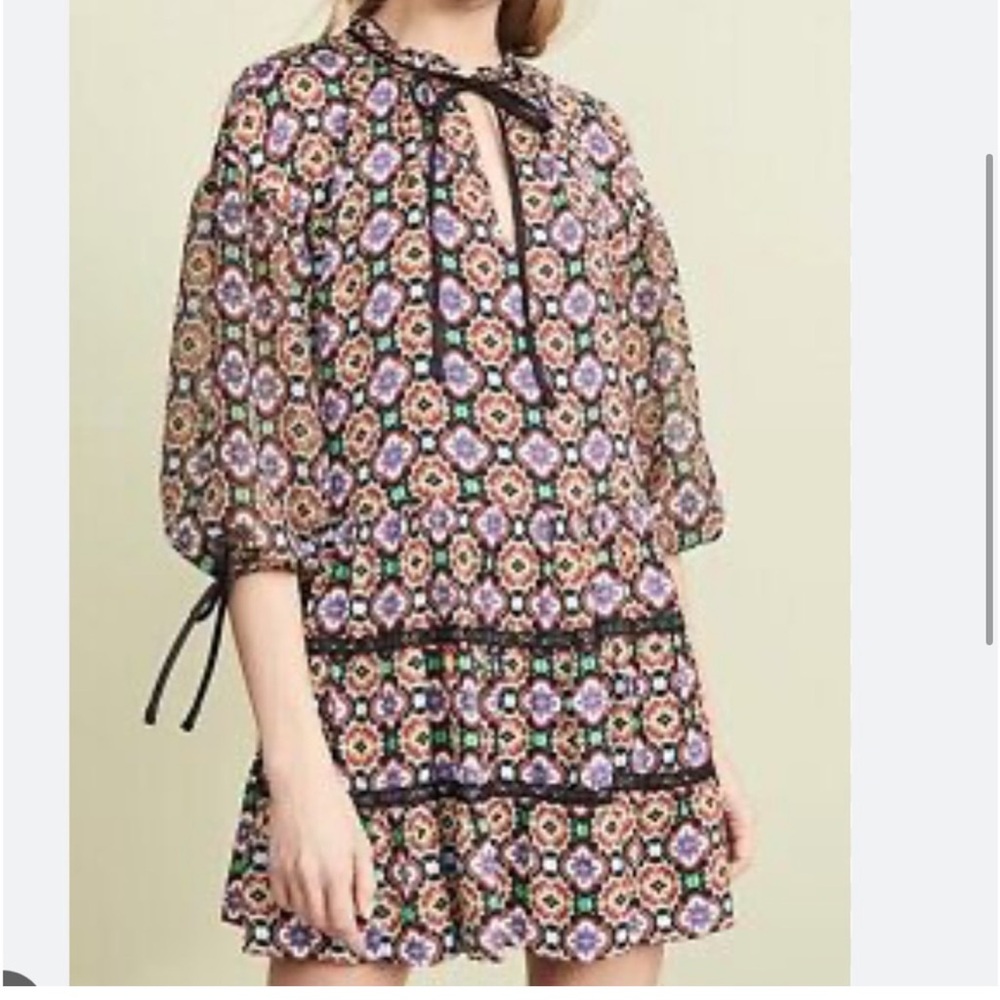 Alice + Olivia Arnette Tiered Tunic Dress Size Large - Picture 3 of 12
